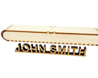 Personalized Bamboo Wood Desk Name Plate, Custom Office Plaque