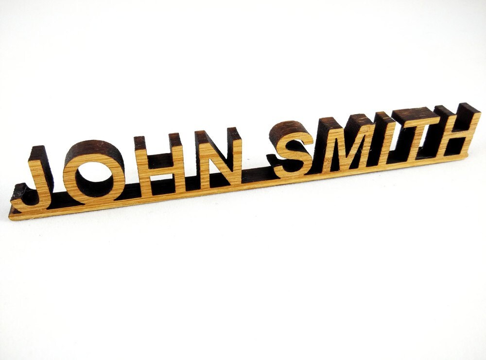 Personalised Bamboo Wood Desk Name Plate Custom Name Plaque - Etsy