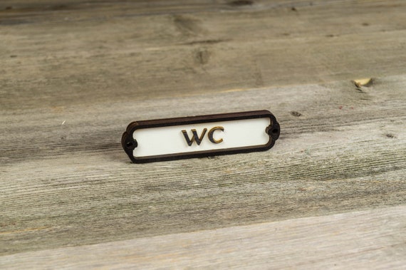 WC Door Sign, Toilet Door Sign, Door Plaque, Vintage Style, Railway Style, Retro Style, Cabin Sign, Door Plate, Bathroom