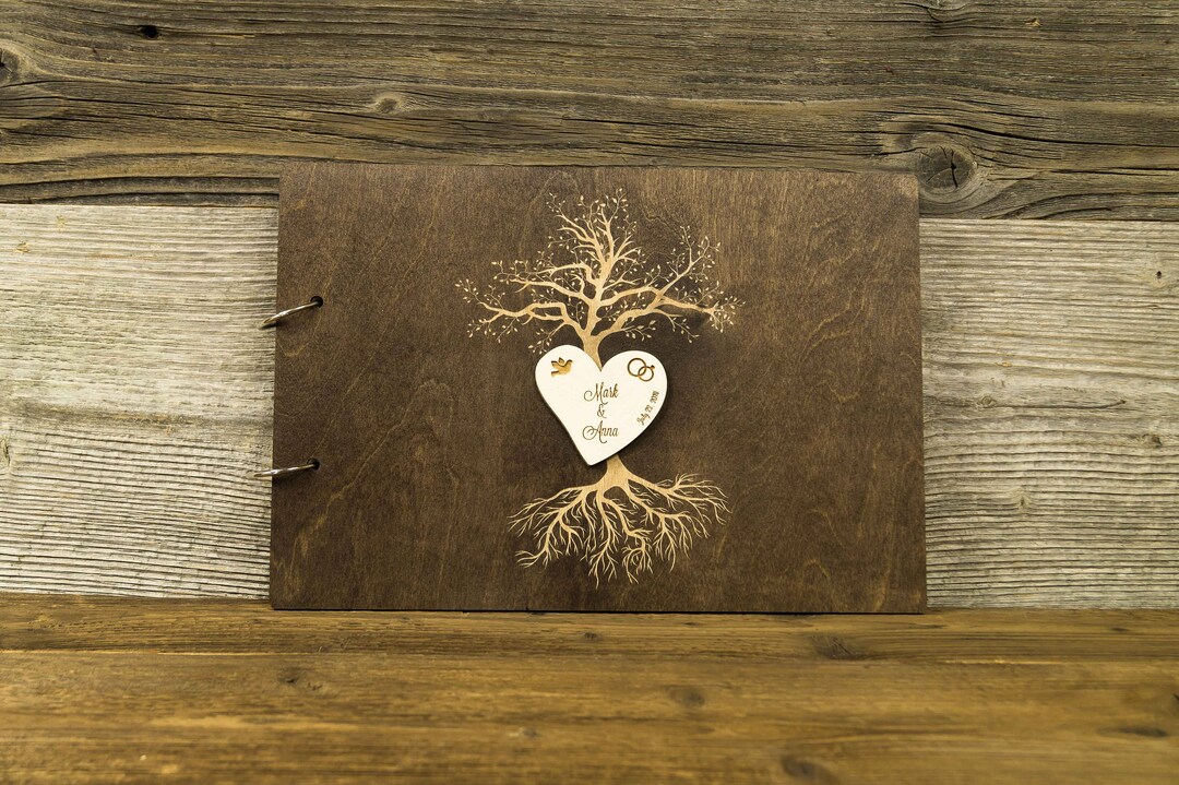 Rustic Wedding Guest Book, Custom Guest Book, Wooden Guest Book ...