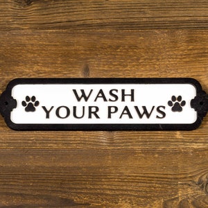 Wash Your Paws Wooden Door or Wall Sign. Vintage British Railway Style. Handmade Retro Decoration.
