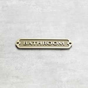 Bathroom - Cold Cast Brass Sign. Vintage Style Door Plaque. for Outdoor ...