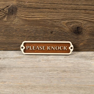 Please Knock Door Sign. Vintage British Railway Style. Handmade Retro Decoration. zdjęcie 4