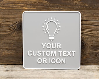 Modern 3D Printed Sign with your custom text or icon - Sleek Bathroom Door Decor - personalized door Indicator - Durable and Stylish