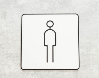 Modern 3D Printed Men Restroom Sign - Sleek Bathroom Door Decor - Male Restroom Indicator - Durable and Stylish