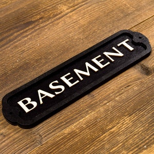 Basement Door or Wall Sign Indoor use. Retro style wood sign. Home or office decor. image 4