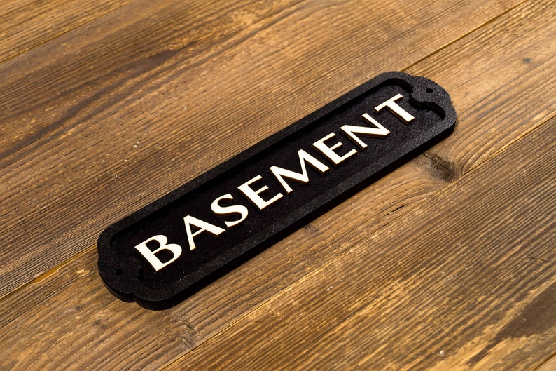 Basement Door or Wall Sign Indoor use. Retro style wood sign. Home or office decor. image 4