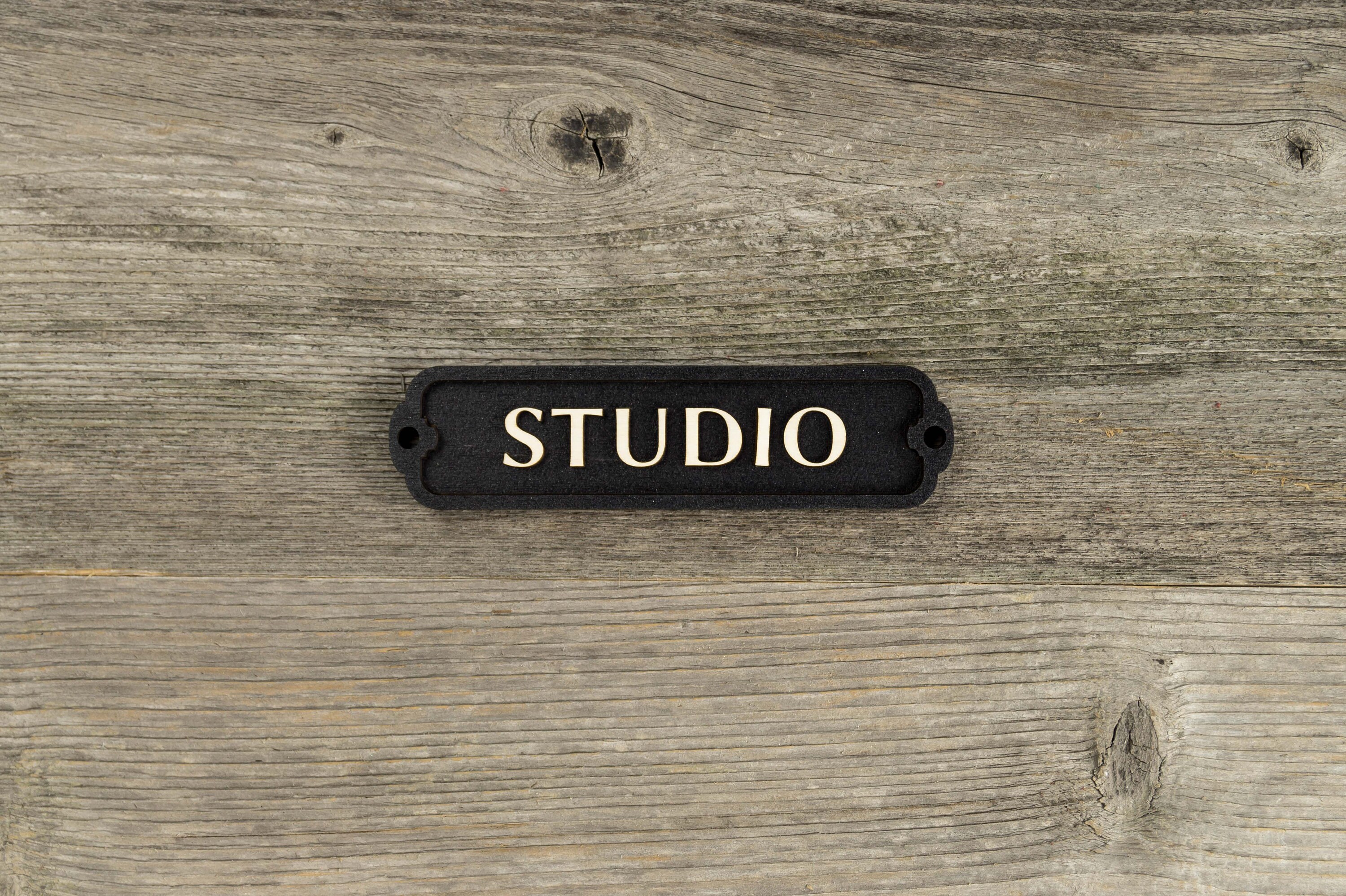 Wooden Studio Door Sign. Vintage British Railway Style. Handmade Retro ...