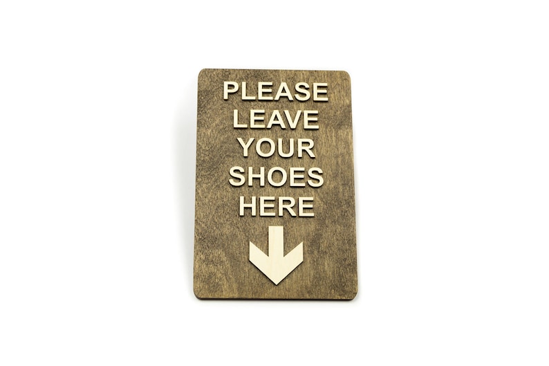 Please Leave Your Shoes Here Sign. Ideal for kindergarten or yoga room. image 1