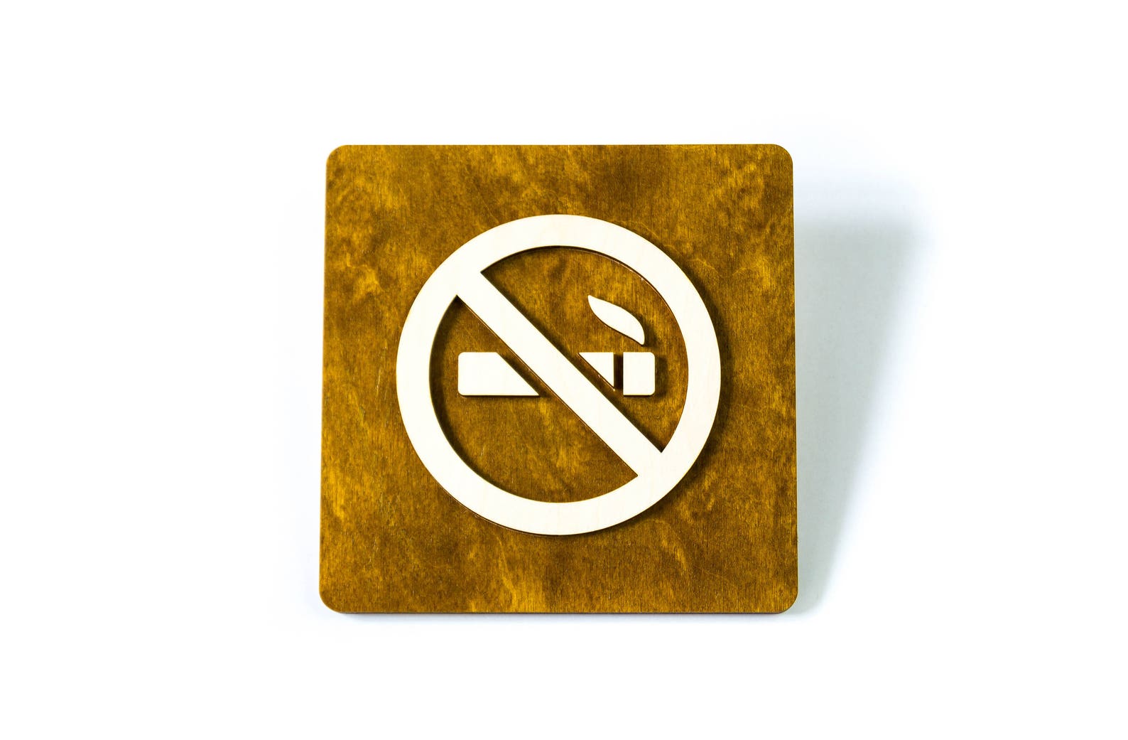 Smoke Free Environment Sign - Black/Silver Plastic Door/Wall Sign 2x6 Inches