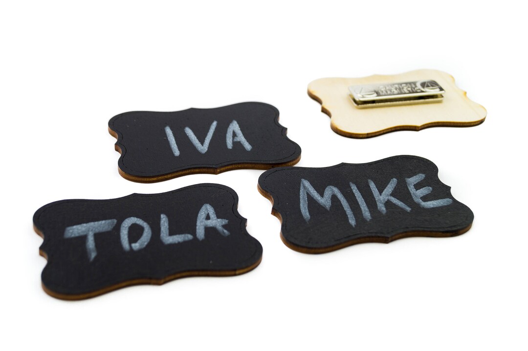 Set of 10 Chalkboard Name Tags. Reusable Name Badges. Etsy