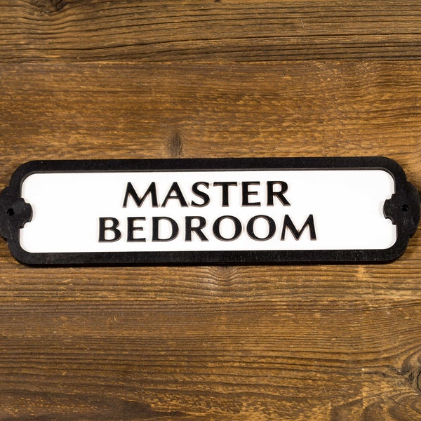 Wood Master Bedroom Door Sign. Closet sign. Vintage style wall plate.