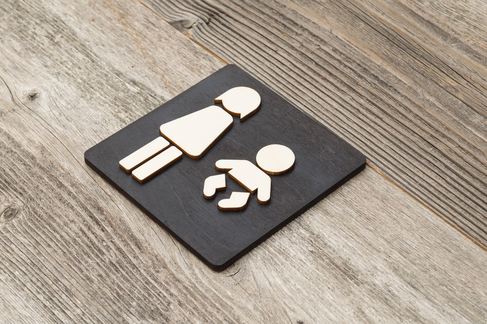 Toilet Door Sign. Wooden Rustic Restroom Signs Set. | Etsy