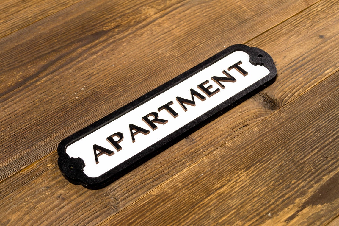 Apartment Door or Wall Sign indoor Use. Retro Style Wood Etsy