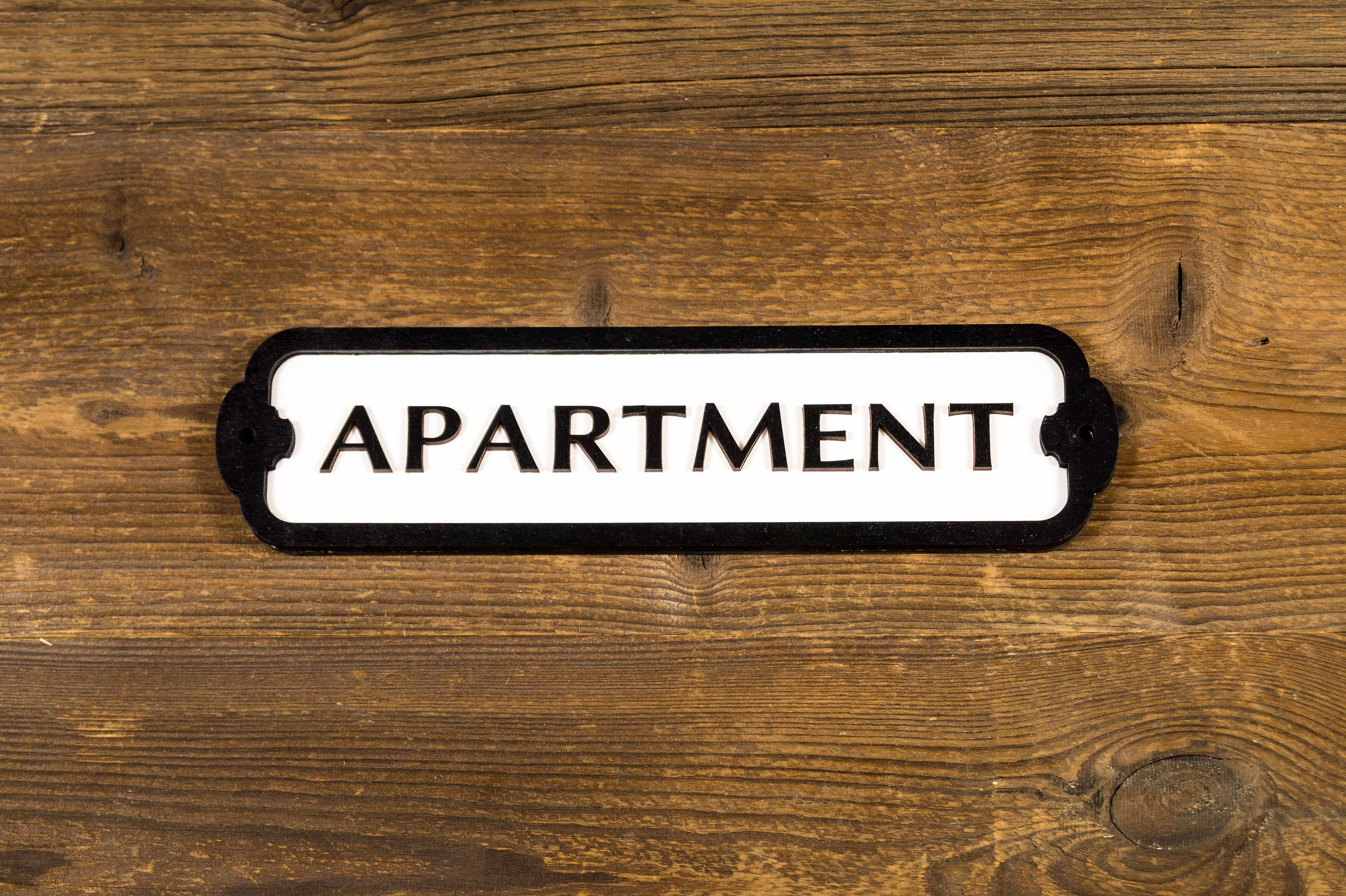 Apartment Door or Wall Sign indoor Use. Retro Style Wood Etsy
