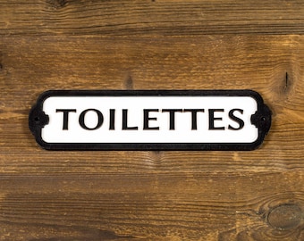 Toilettes Door Sign. Wooden retro style plate.
