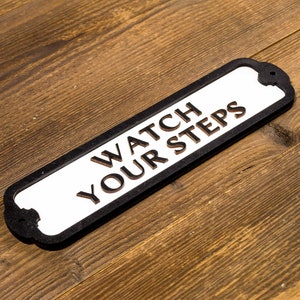 Watch Your Steps Wooden Door or Wall Sign. Vintage British Railway Style. Handmade Retro Decoration. image 4