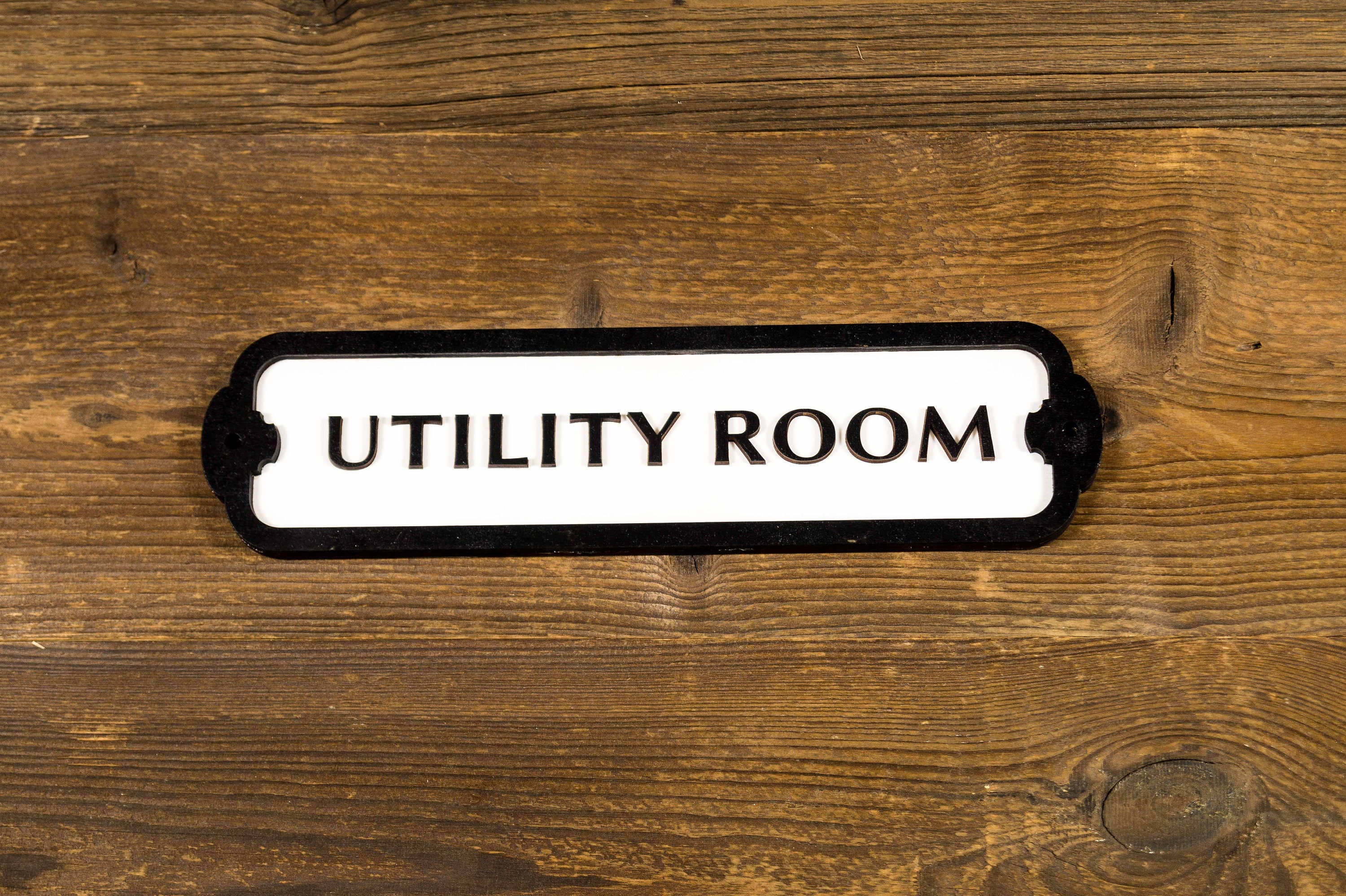 Wood Utility Room Door Sign. Vintage Style Wall Plate. | Etsy