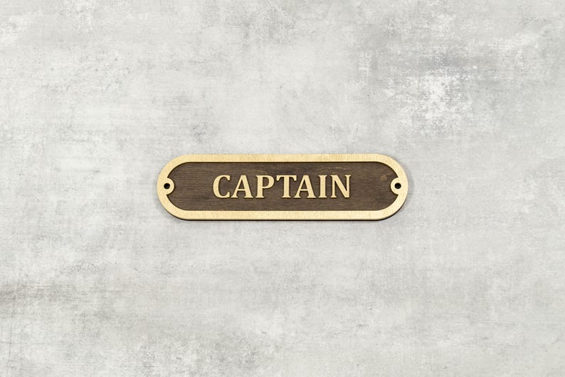 Captain Wooden Sign, Nautical Door Sign With Gold Text, Custom Wood ...