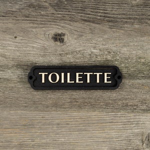 Plaque de porte de toilettes, Plaque de porte de toilettes, Style vintage, Style chemin de fer, Style rétro, Plaque de cabine, Plaque de porte, Salle de bain Noir