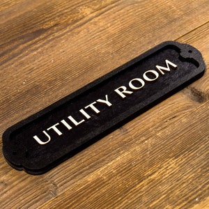 Wood Utility Room Door Sign. Vintage Style Wall Plate. - Etsy