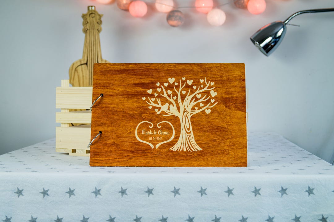 Rustic Wedding Guest Book Custom Guest Book Wooden Guest Etsy