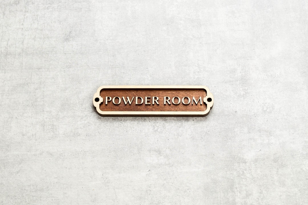 Powder Room Door Sign. Closet Sign. Vintage Style Wall Plate. - Etsy