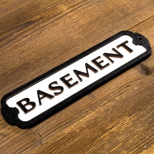 Basement Door or Wall Sign Indoor use. Retro style wood sign. Home or office decor. image 2