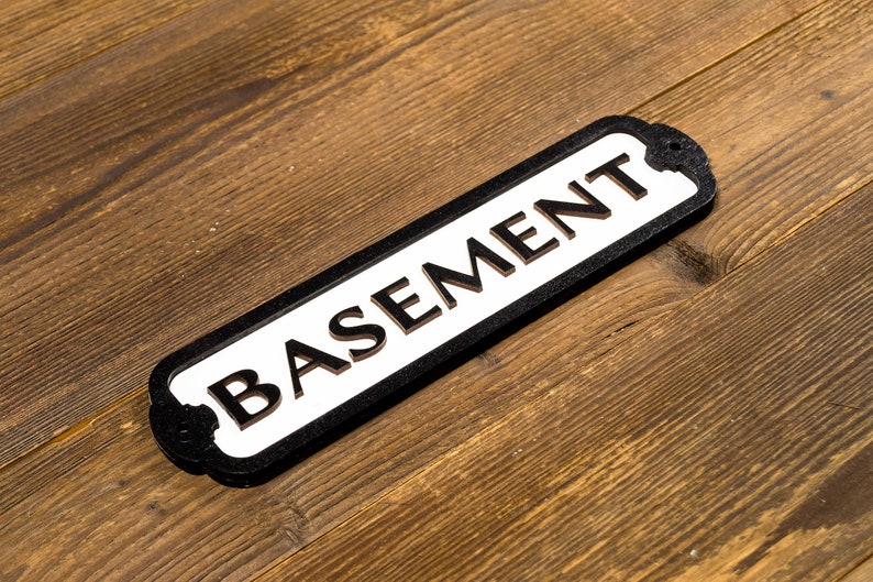 Basement Door or Wall Sign Indoor use. Retro style wood sign. Home or office decor. image 2