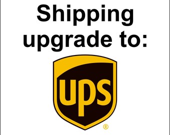 Puede incluir: Actualización de envío a: logotipo de UPS con el texto "Actualización de envío a: UPS" encima del logotipo.