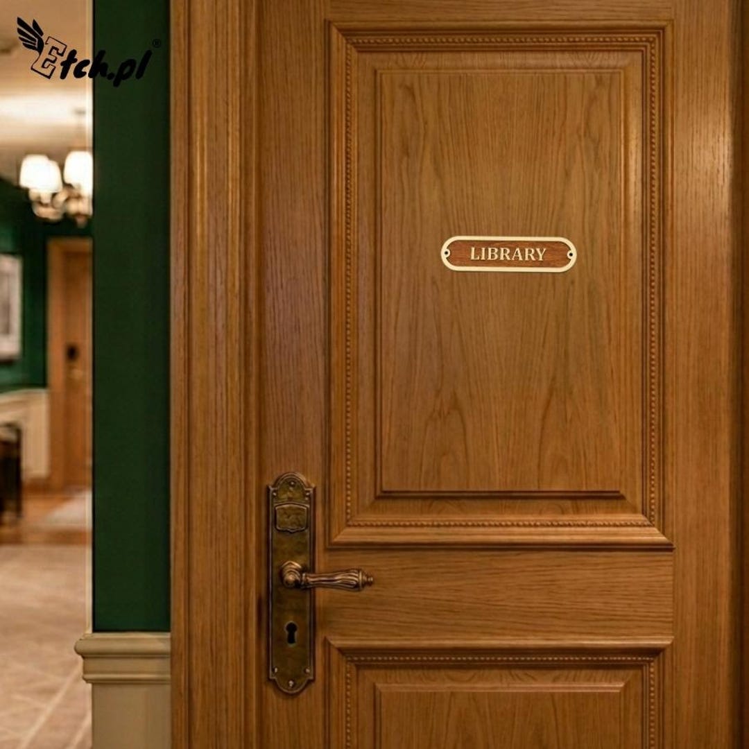 Library Wooden Door Sign, Bookshelf Decor, Bookshelf Accessories ...