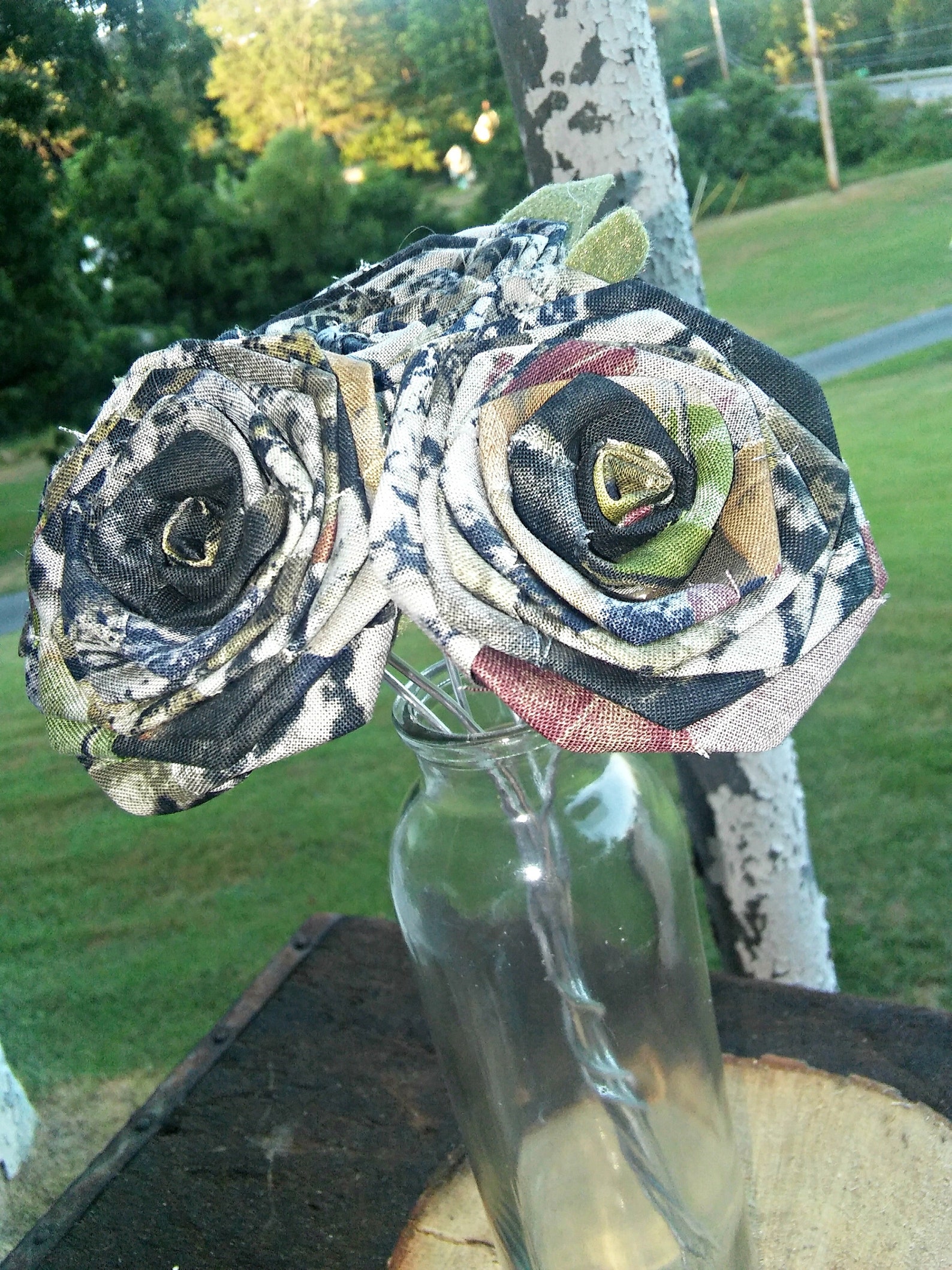 Camouflage Flowers Camo Fabric Flowers for Country Rustic Etsy