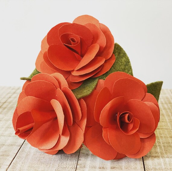 Orange Paper Flowers Fall Table Decor Burnt Orange Flowers Etsy