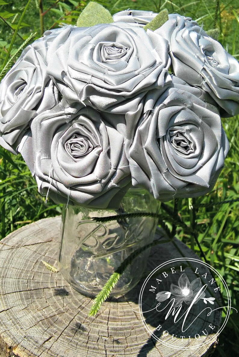 Rosa de plata 3 flores de plata flor de boda de plata | Etsy
