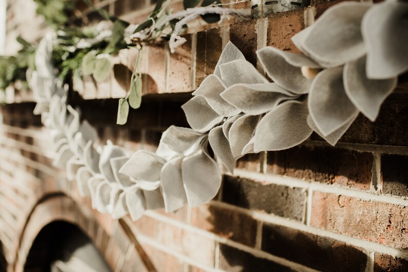 Gray Garland Gray Felt Leaf Garland Nursery Garland Baby Etsy
