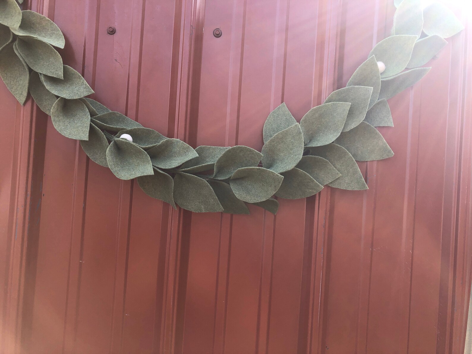 Felt Garland Green Leaf Garland Felt Magnolia Decor Wedding Etsy