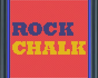 Rock Chalk Cross Stitch Pattern