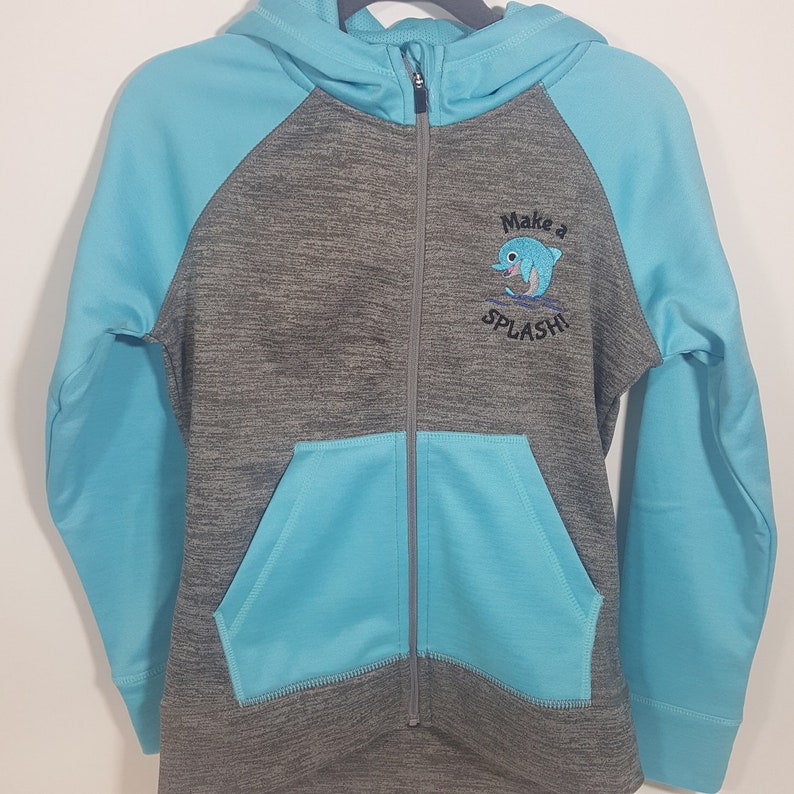 Dolphin embroidered hooded jacket (Head brand)