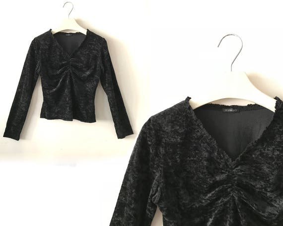 Velvet T-Shirt Zwart Crushed Velvet T 
