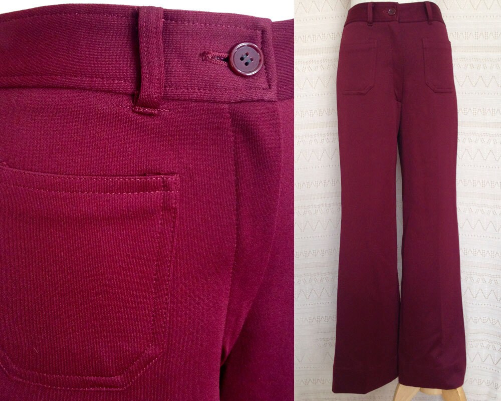 Vintage Trousers XS / S Rebecca burgundy Vintage | Etsy