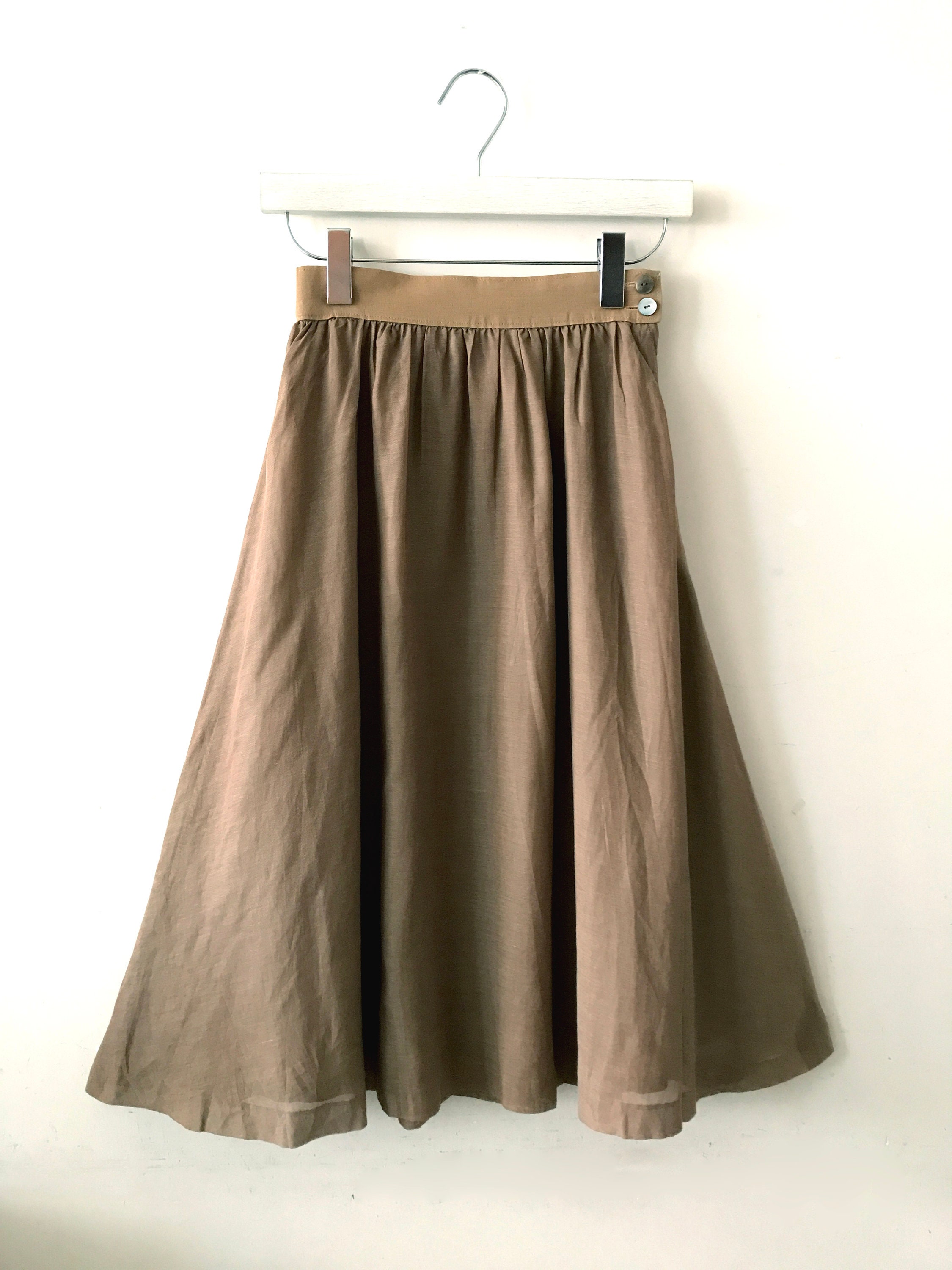 High waisted skirt XS / S Ashnie brown plain | Etsy
