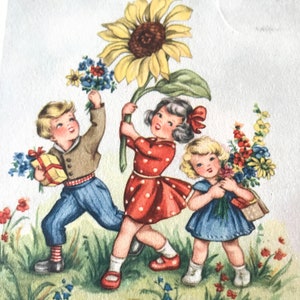 Vintage Geburtstag Postkarte zum Geburtstag alle guten Wünsche Vintage deutsche Postkarte 1950er Jahre Postkarte Bundespräsident Theodor Heuss 10