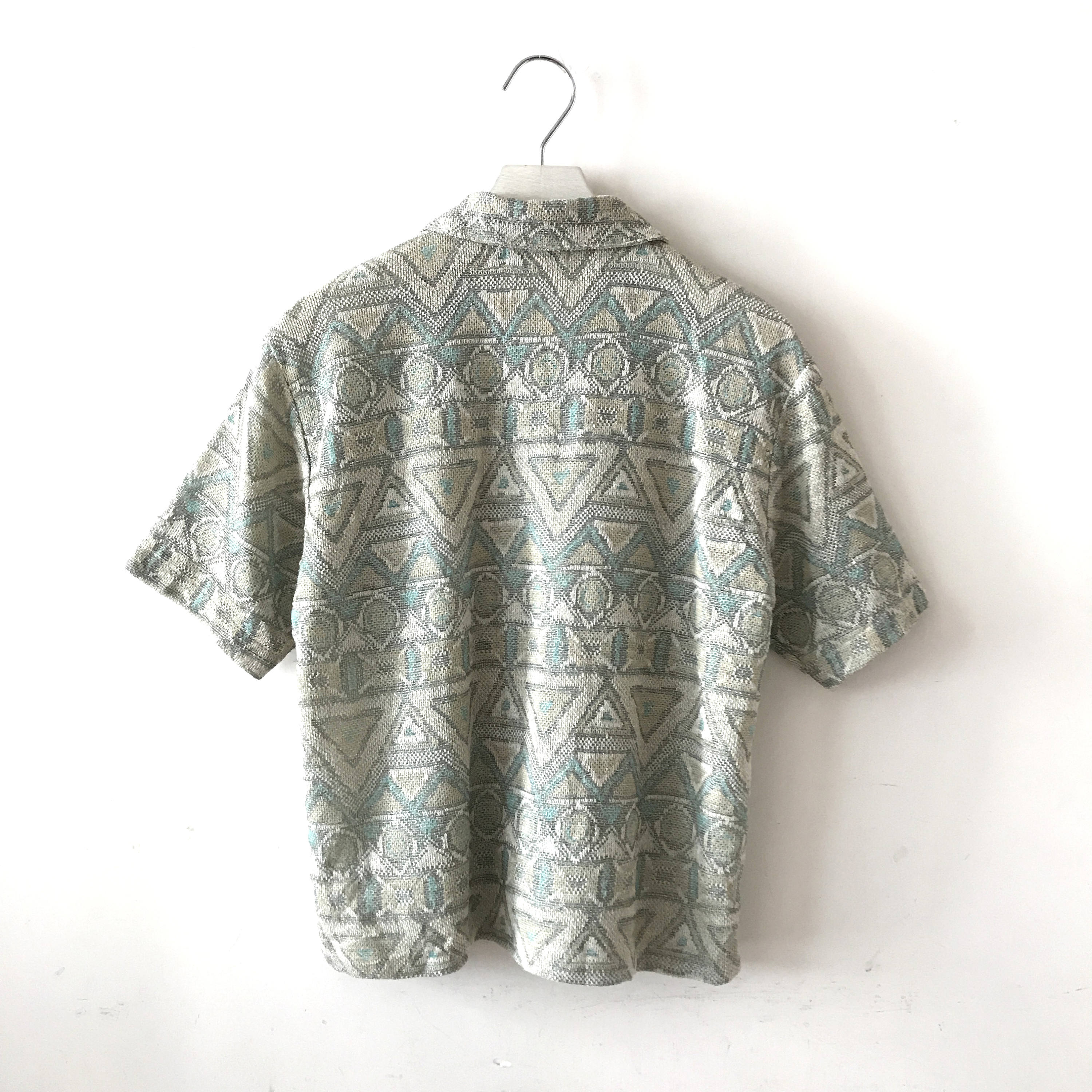Aztec shirt M / L Kyra green shirt tribal pattern | Etsy