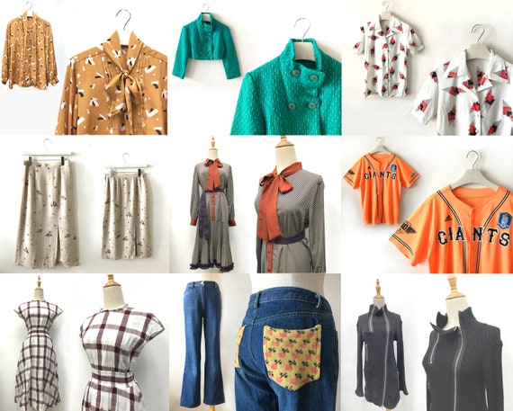 セットアップ ASCLO Vintage Bamos Set Up (2color) Ascot Bow Secretary Blouse Japanese Mod Style Vintage Blouse