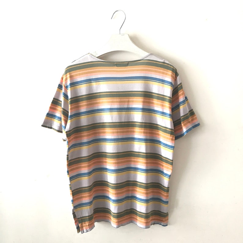 Rainbow striped T-shirt size M Remi 80s vintage | Etsy