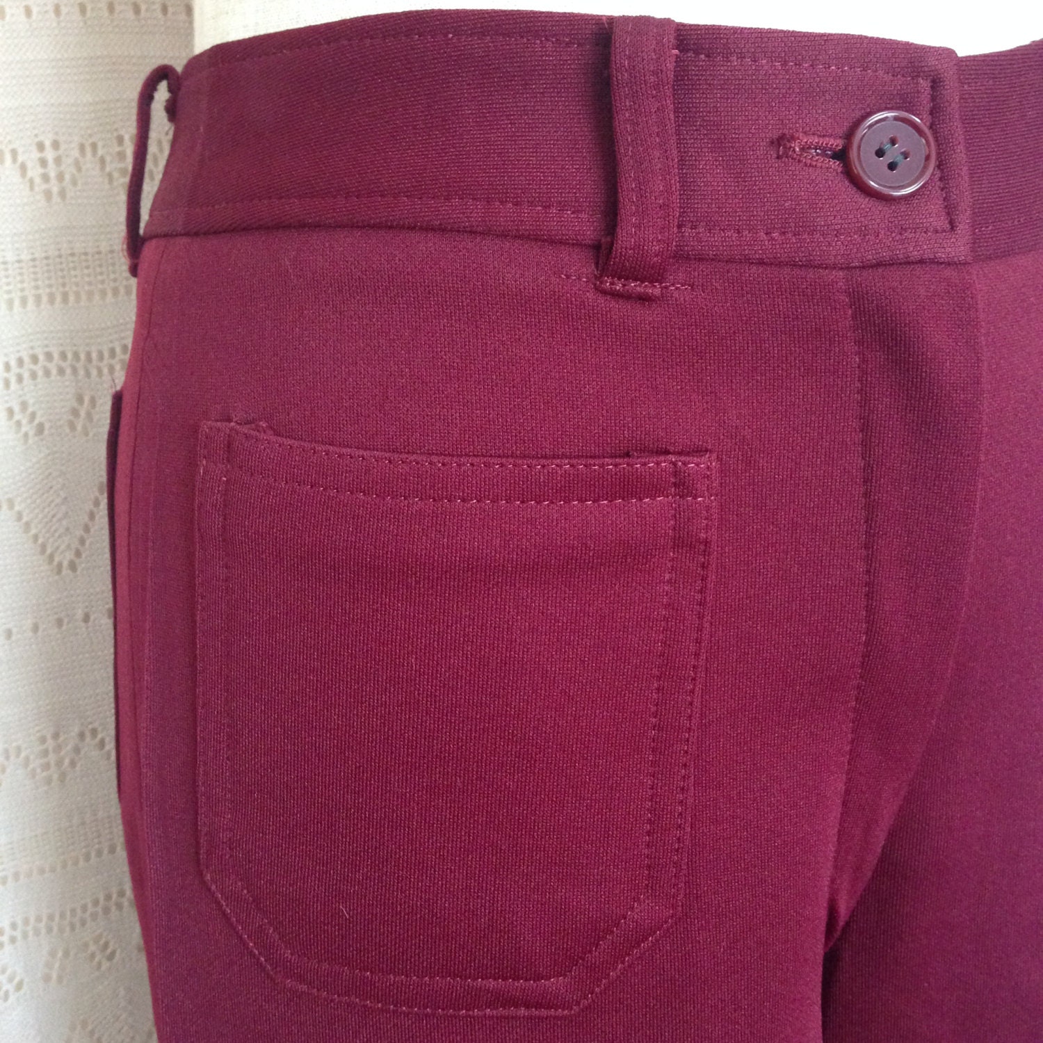 Vintage Trousers XS / S Rebecca burgundy Vintage | Etsy