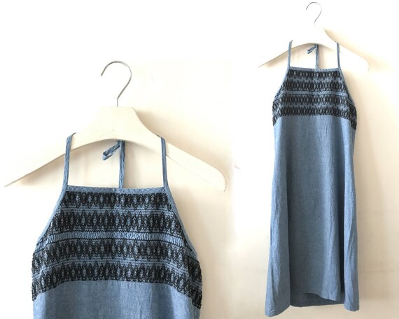 m and s denim dress