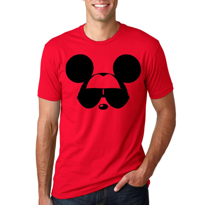 Men's Disney Shirt Mickey Mouse with Sunglasses Funny Etsy