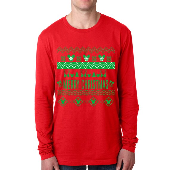 Items similar to Men's Disney Long Sleeve Ugly Christmas Sweater Shirt