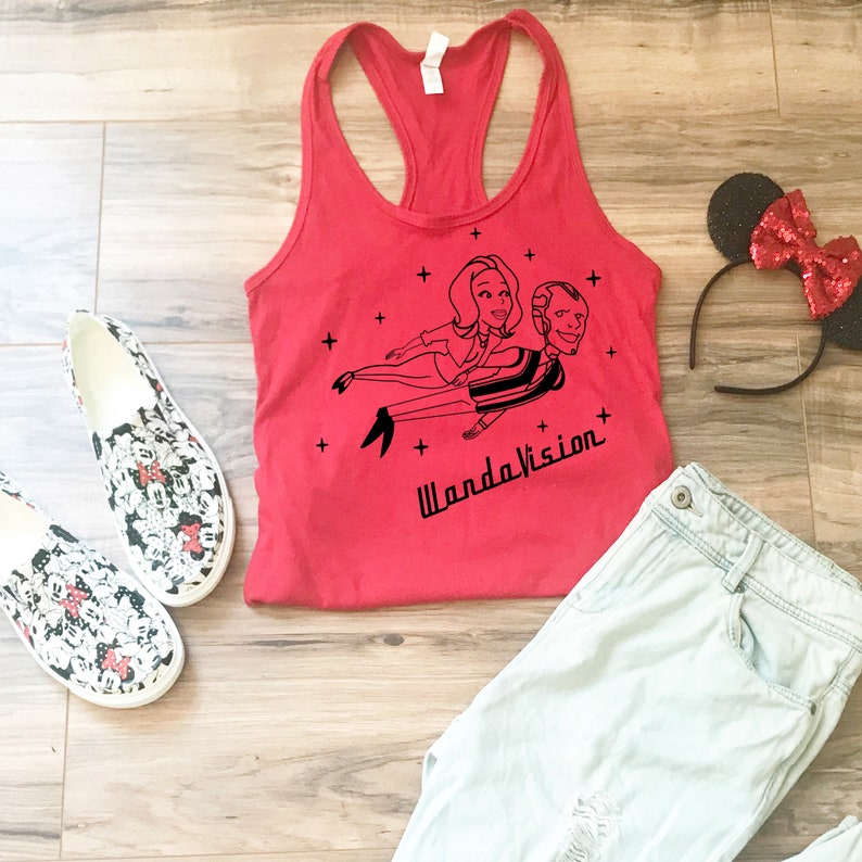 WandaVision Shirt- Gift Idea Wanda and Vision Shirt Women/'s Disney Fitted Tank Top Wear to Disneyland or Disney World